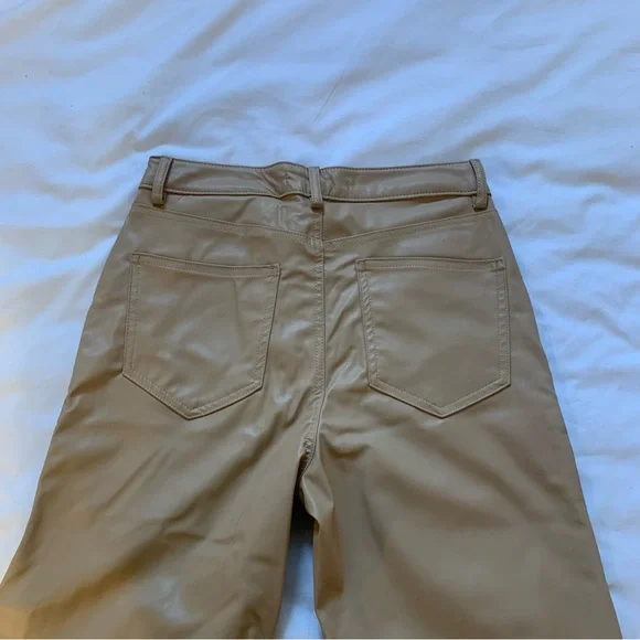 Melina pants lookalike! Faux leather beige nude flare out pants - Picture 5 of 8